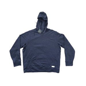 Eddie Bauer Hoodie Sweatshirt Mens XL Blue Pullover Cotton Blend Long Sleeve New